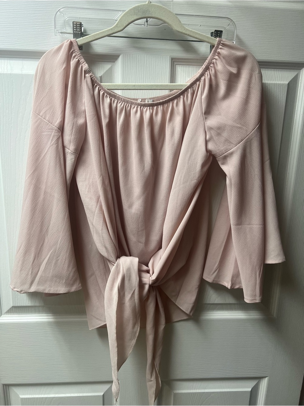 Women's Light Pink Off-Shoulder Blouse